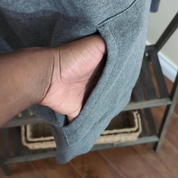 FILA| Grey Long Sleeve Hoodie Sweatshirt With Front Pouch Cotton Blend - Picture 6 of 14